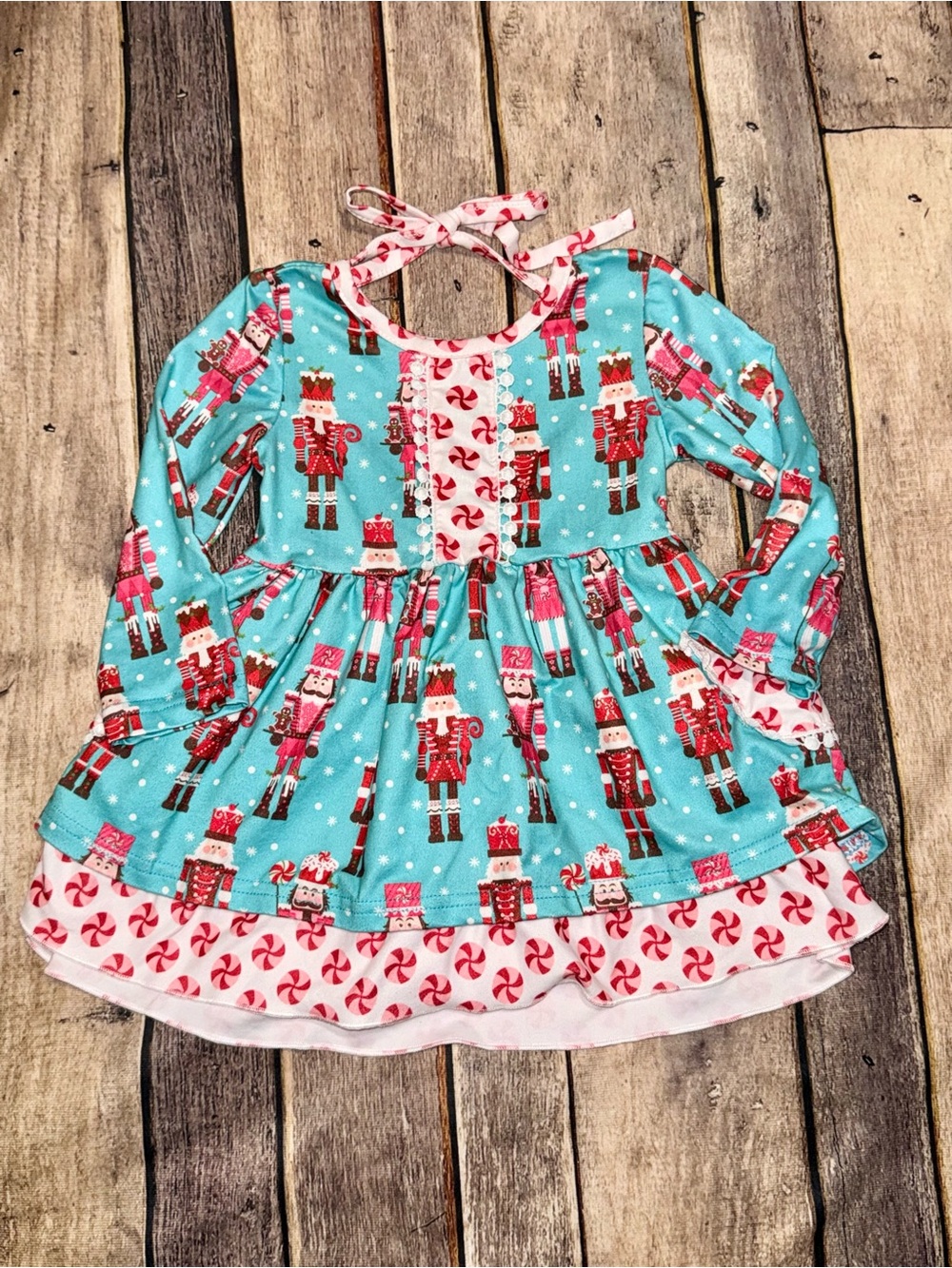 Girls Nutcracker Print Holiday Dress 6/12m
